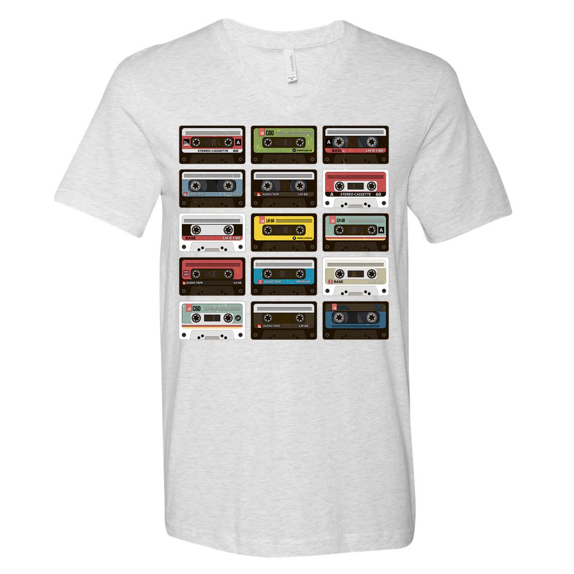 Vintage Retro 80's Cassette Tapes V-Neck T-Shirt