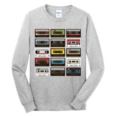 Vintage Retro 80's Cassette Tapes Tall Long Sleeve T-Shirt