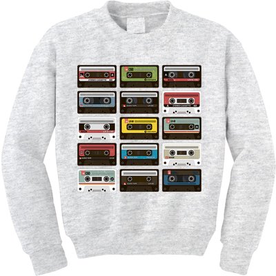 Vintage Retro 80's Cassette Tapes Kids Sweatshirt