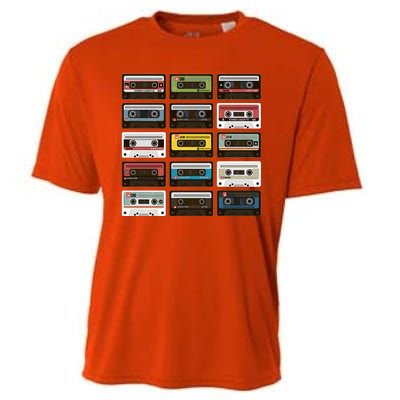 Vintage Retro 80's Cassette Tapes Cooling Performance Crew T-Shirt