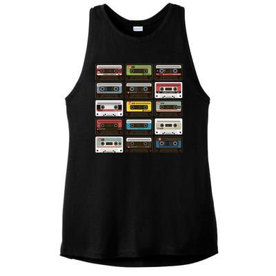 Vintage Retro 80's Cassette Tapes Ladies PosiCharge Tri-Blend Wicking Tank