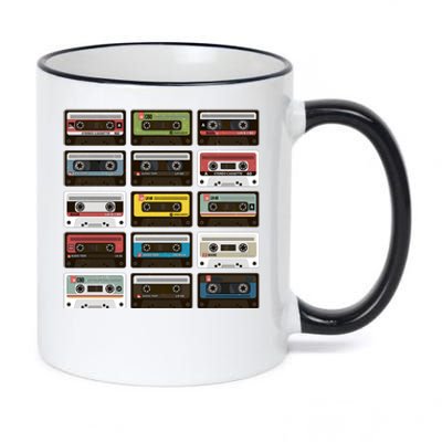 Vintage Retro 80's Cassette Tapes 11oz Black Color Changing Mug