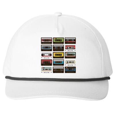 Vintage Retro 80's Cassette Tapes Snapback Five-Panel Rope Hat