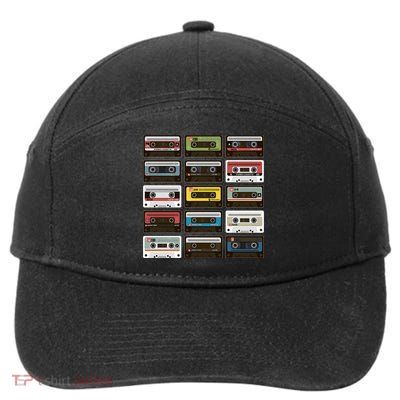 Vintage Retro 80's Cassette Tapes 7-Panel Snapback Hat