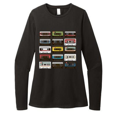 Vintage Retro 80's Cassette Tapes Womens CVC Long Sleeve Shirt