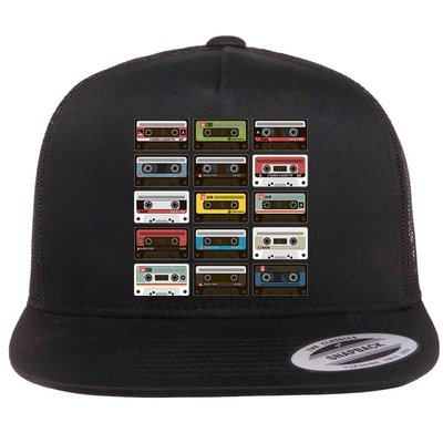 Vintage Retro 80's Cassette Tapes Flatbill Hat