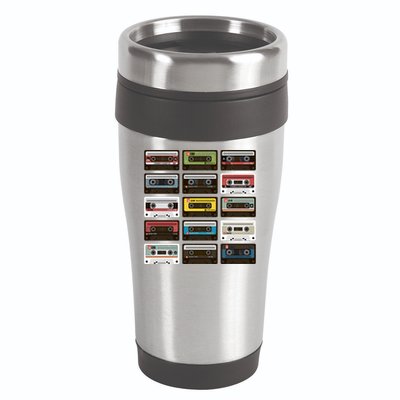 Vintage Retro 80's Cassette Tapes 16oz Travel Tumbler