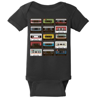 Vintage Retro 80's Cassette Tapes Baby Bodysuit