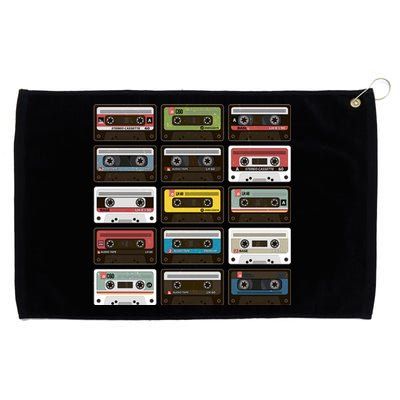 Vintage Retro 80's Cassette Tapes Grommeted Golf Towel