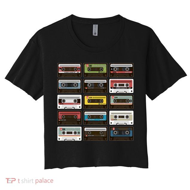 Vintage Retro 80's Cassette Tapes Crop Top