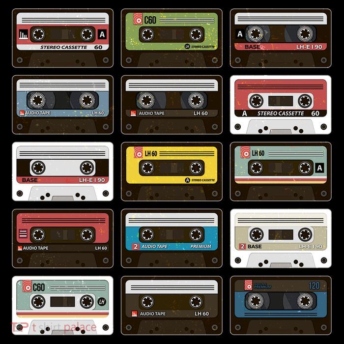 Vintage Retro 80's Cassette Tapes Crop Top