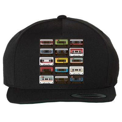 Vintage Retro 80's Cassette Tapes Wool Snapback Cap