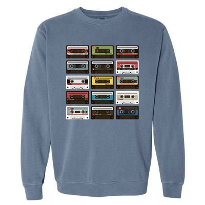 Vintage Retro 80's Cassette Tapes Garment-Dyed Sweatshirt