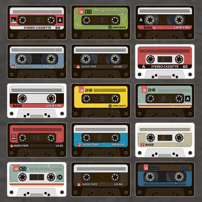 Vintage Retro 80's Cassette Tapes Vector Backpack