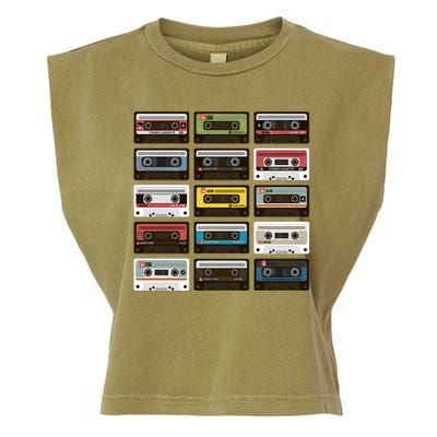 Vintage Retro 80's Cassette Tapes Garment-Dyed Women's Muscle Tee