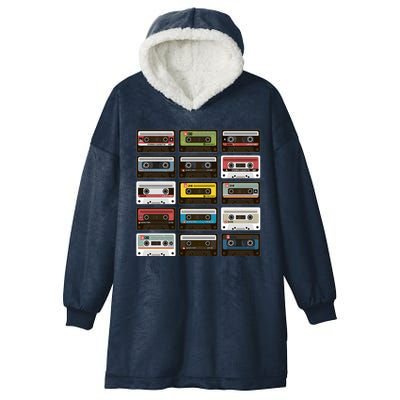 Vintage Retro 80's Cassette Tapes Hooded Wearable Blanket