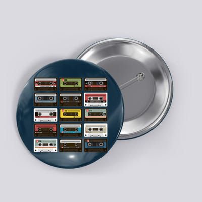 Vintage Retro 80's Cassette Tapes Button