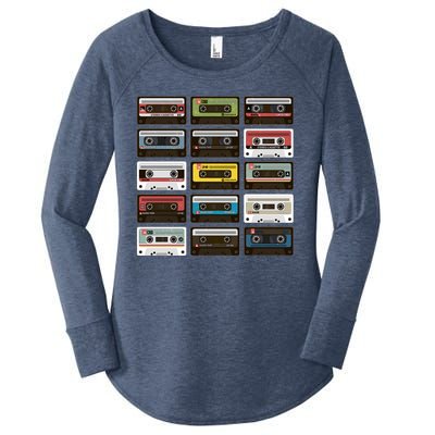 Vintage Retro 80's Cassette Tapes Women's Perfect Tri Tunic Long Sleeve Shirt