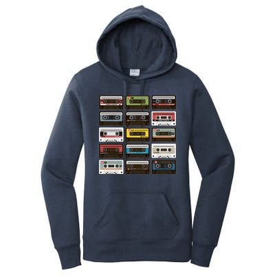 Vintage Retro 80's Cassette Tapes Women's Pullover Hoodie