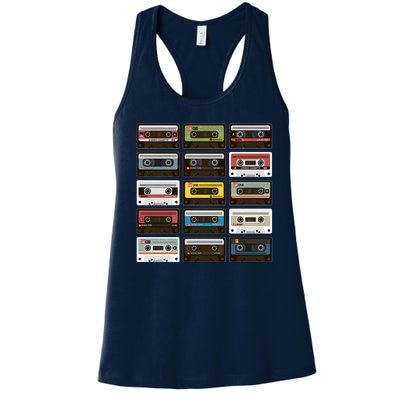 Vintage Retro 80's Cassette Tapes Women's Racerback Tank