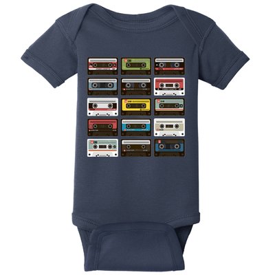 Vintage Retro 80's Cassette Tapes Baby Bodysuit