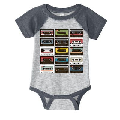 Vintage Retro 80's Cassette Tapes Infant Baby Jersey Bodysuit