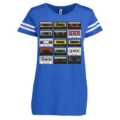 Vintage Retro 80's Cassette Tapes Enza Ladies Jersey Football T-Shirt