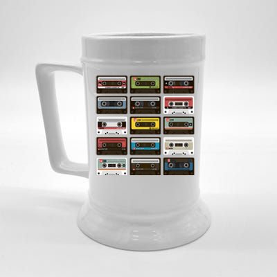 Vintage Retro 80's Cassette Tapes Beer Stein