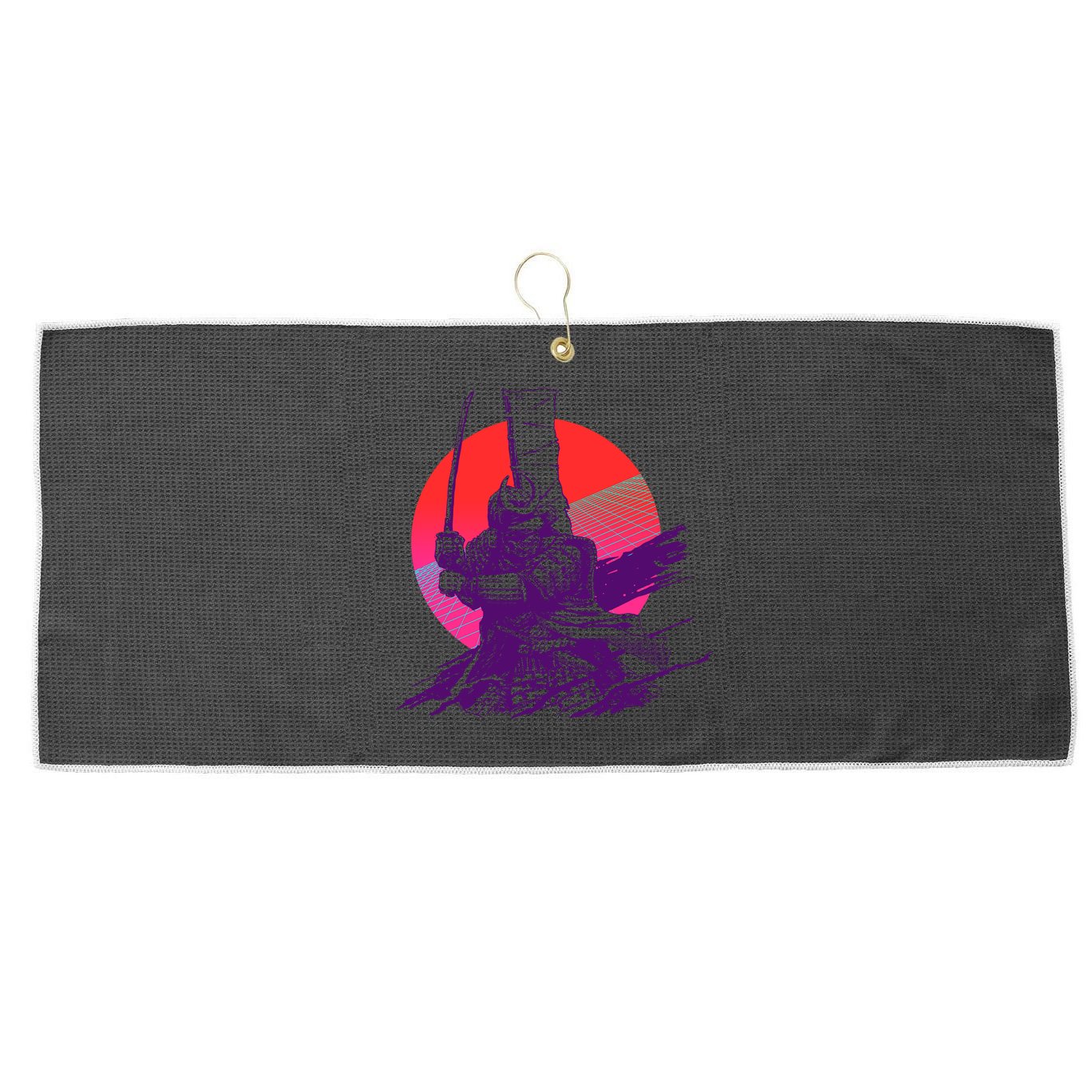 Vintage Retro 80's Japanese Samurai Large Microfiber Waffle Golf Towel