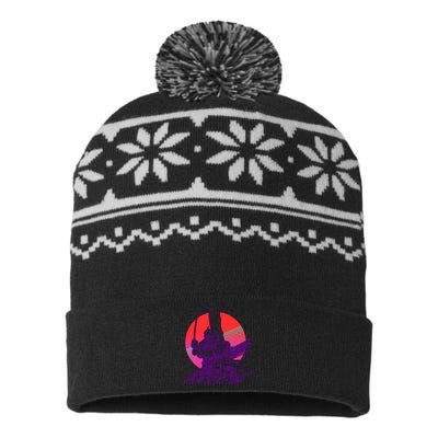 Vintage Retro 80's Japanese Samurai USA-Made Snowflake Beanie