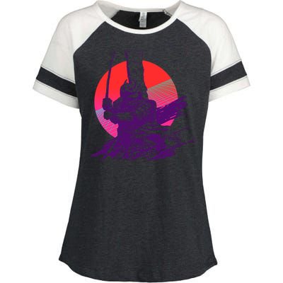 Vintage Retro 80's Japanese Samurai Enza Ladies Jersey Colorblock Tee