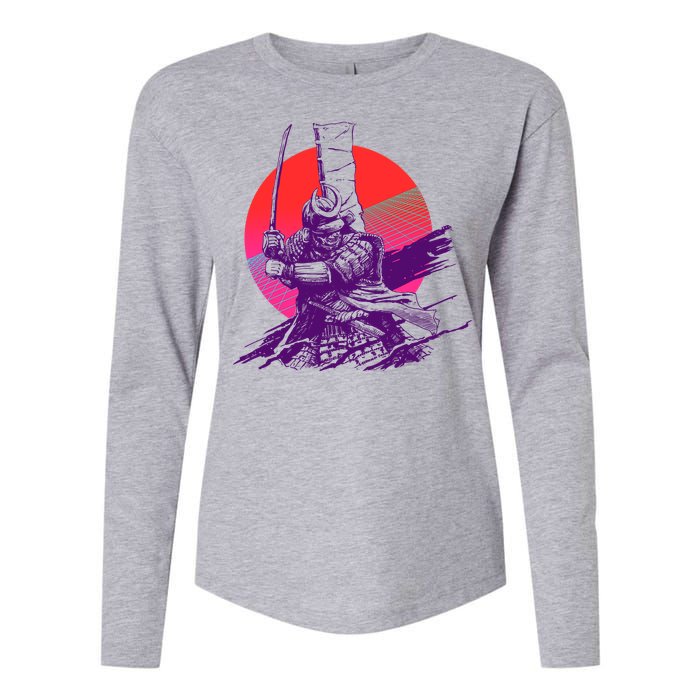 Vintage Retro 80's Japanese Samurai Womens Cotton Relaxed Long Sleeve T-Shirt