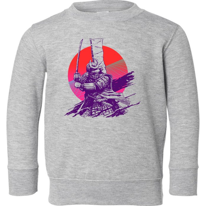 Vintage Retro 80's Japanese Samurai Toddler Sweatshirt