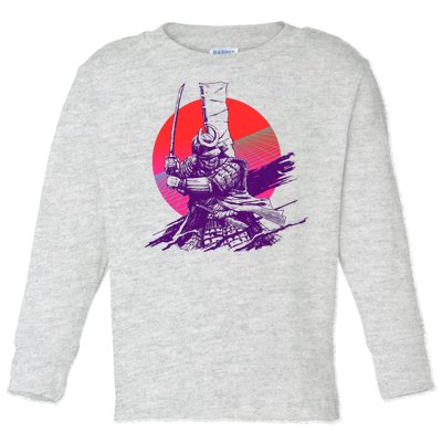 Vintage Retro 80's Japanese Samurai Toddler Long Sleeve Shirt