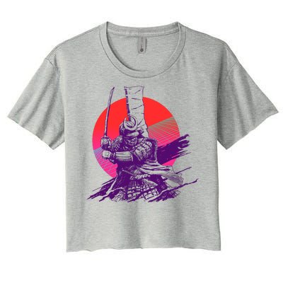 Vintage Retro 80's Japanese Samurai Women's Crop Top Tee