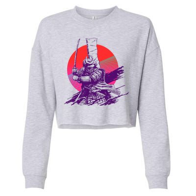 Vintage Retro 80's Japanese Samurai Cropped Pullover Crew