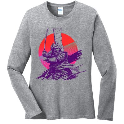 Vintage Retro 80's Japanese Samurai Ladies Long Sleeve Shirt