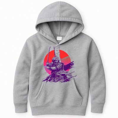 Vintage Retro 80's Japanese Samurai Kids Hoodie