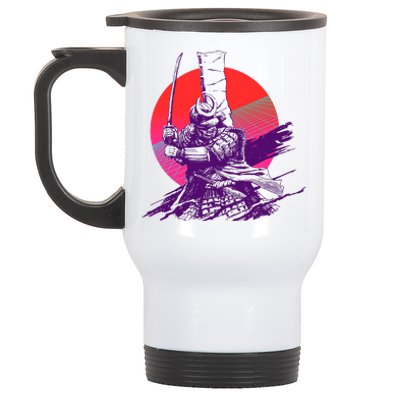 Vintage Retro 80's Japanese Samurai Stainless Steel Travel Mug