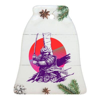 Vintage Retro 80's Japanese Samurai Ceramic Bell Ornament