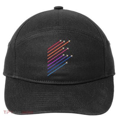 Vintage Retro Airplane Flight 7-Panel Snapback Hat