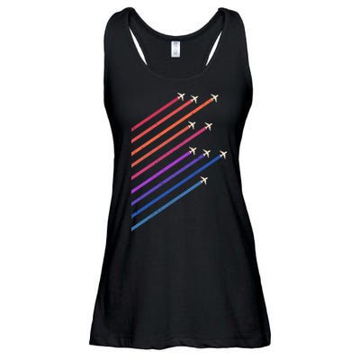 Vintage Retro Airplane Flight Ladies Essential Flowy Tank