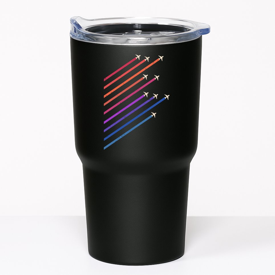Vintage Retro Airplane Flight Tumbler