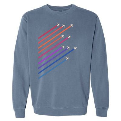 Vintage Retro Airplane Flight Garment-Dyed Sweatshirt