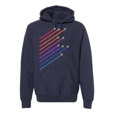 Vintage Retro Airplane Flight Premium Hoodie