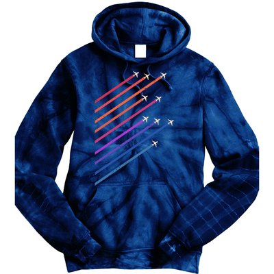 Vintage Retro Airplane Flight Tie Dye Hoodie