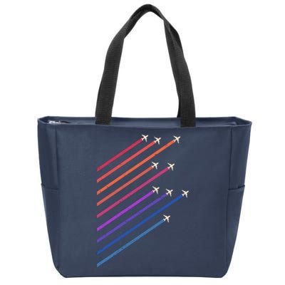 Vintage Retro Airplane Flight Zip Tote Bag