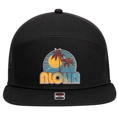 Vintage Retro Aloha  7 Panel Mesh Trucker Snapback Hat