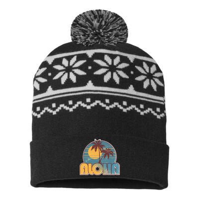 Vintage Retro Aloha  USA-Made Snowflake Beanie