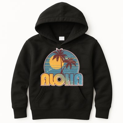 Vintage Retro Aloha  Kids Hoodie